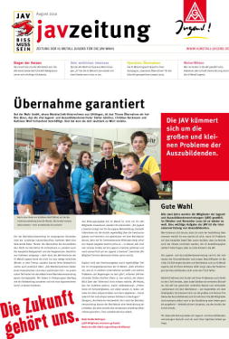 javzeitung - Zeitung der IG Metall Jugend für die JAV-Wahl, August 2010