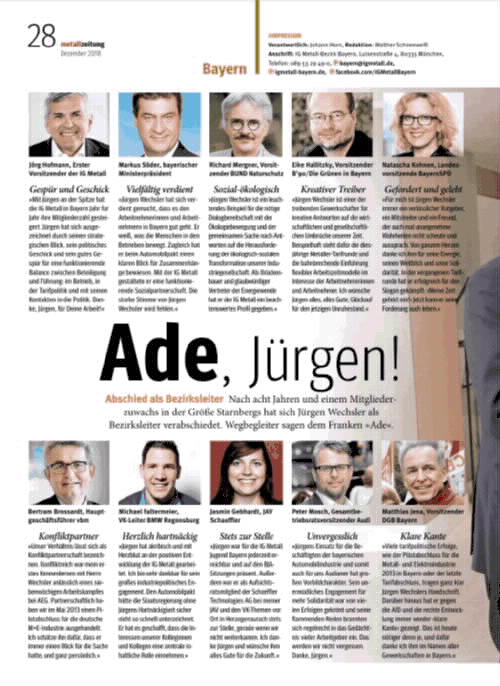 metallzeitung - Regionalseiten Bayern Dezember 2018