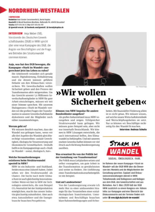 metallzeitung - Regionalseiten Nordrhein-Westfalen Dezember 2019