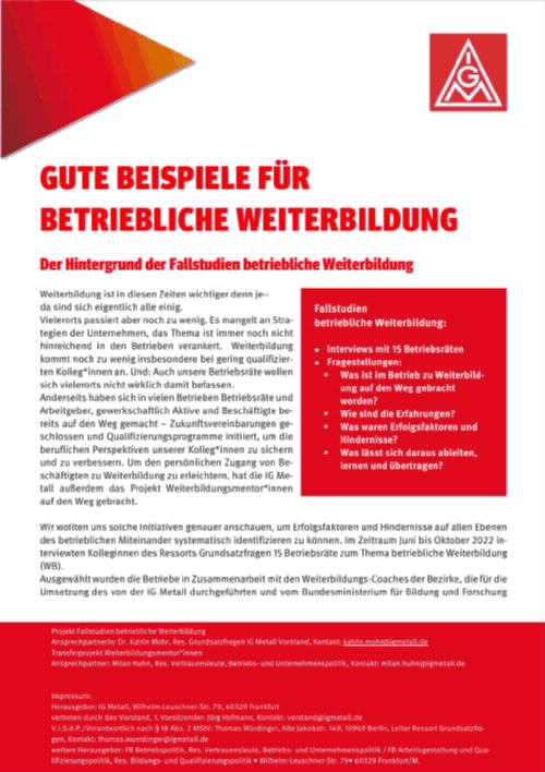 Gute Beispiele für betriebliche Weiterbildung
