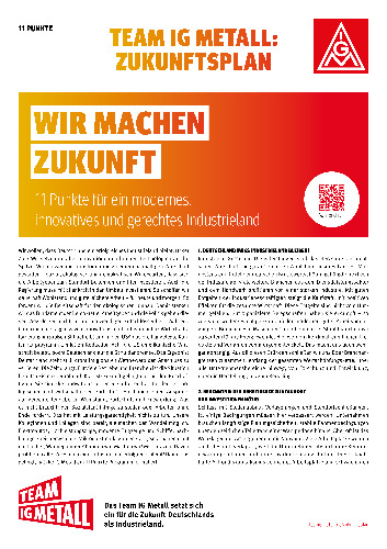 Die Zeit drängt: 11 Punkte für ein modernes, innovatives und gerechtes Industrieland (Langfassung)