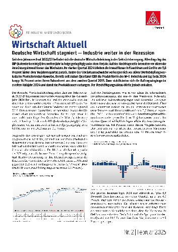 Deutsche Wirtschaft stagniert - Industrie weiter in der Rezession, Wirtschaft Aktuell Nr. 2 | 2025