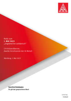Rede 1. Mai - Christiane Benner, Zweite Vorsitzende der IG Metall