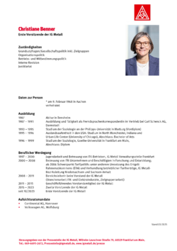 Lebenslauf Christiane Benner