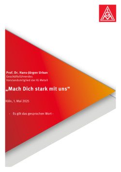 Hans-Jürgen Urban Mairede 2025 in Köln