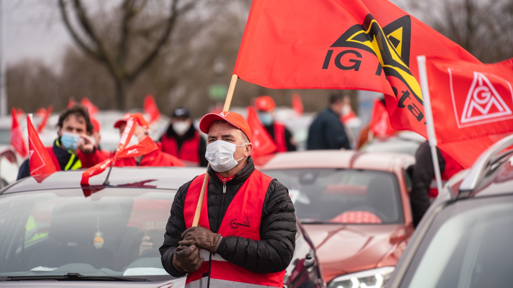 Auto-Kino-Warnstreik Düsseldorf-Messe