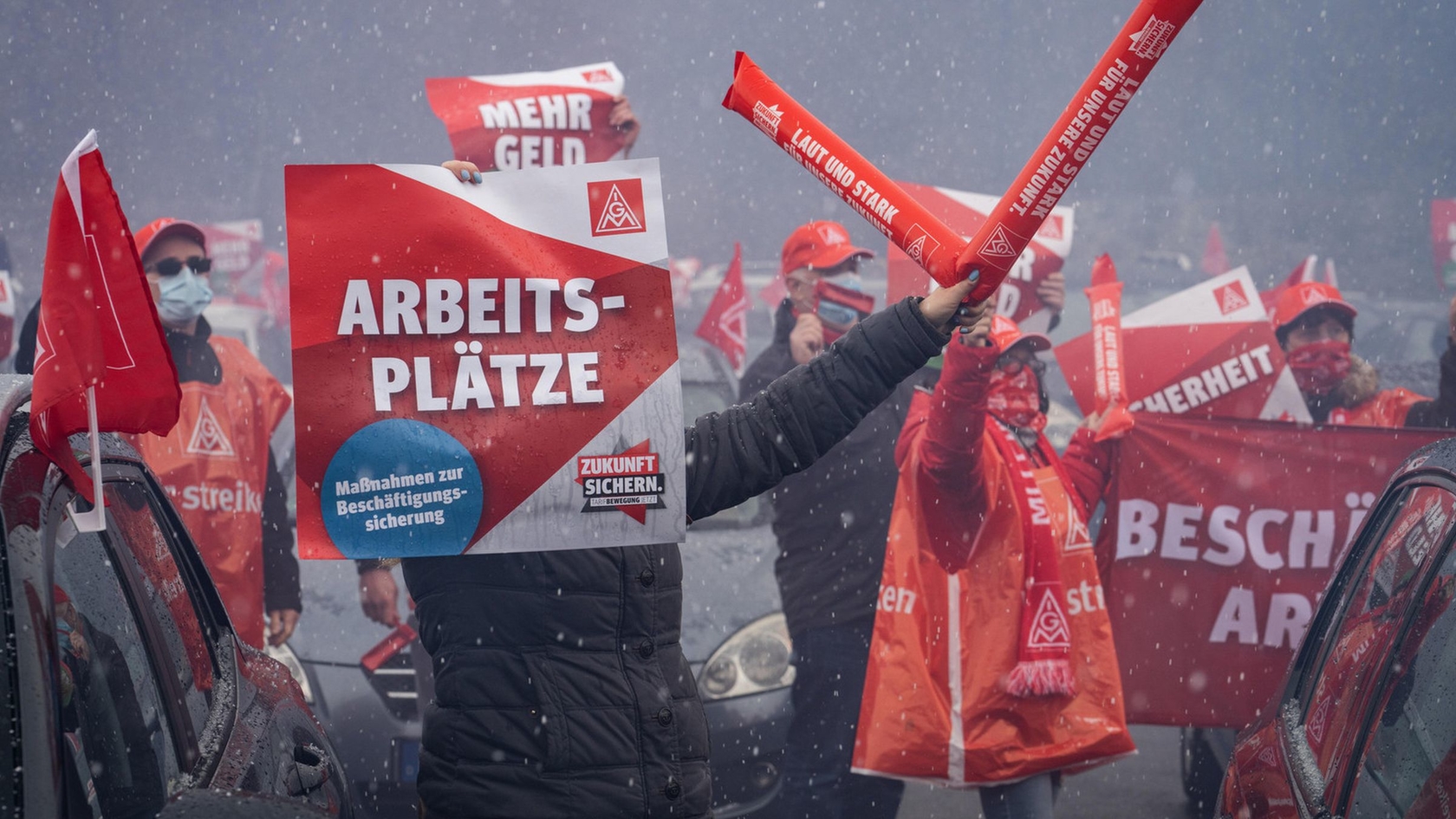 Warnstreik an der A66 Hanau-Fulda
