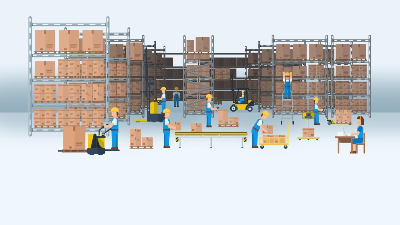 Illustration einer Logistik Halle