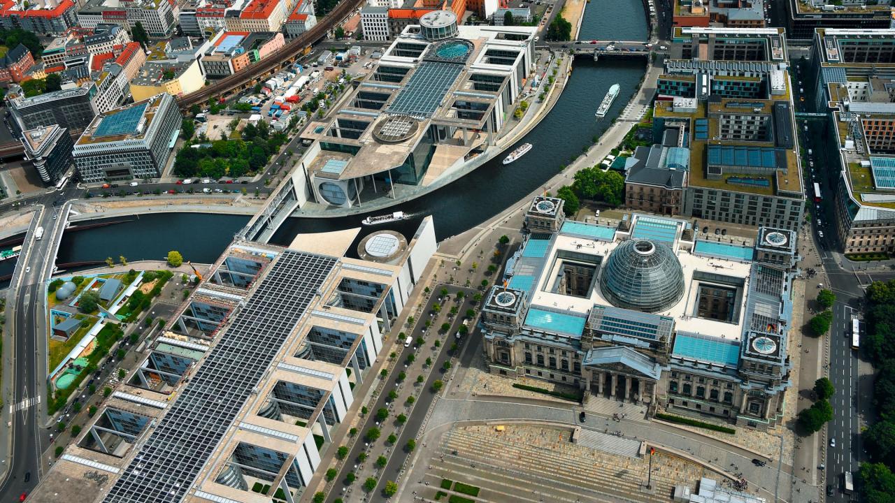Bundestagsgebäude von oben