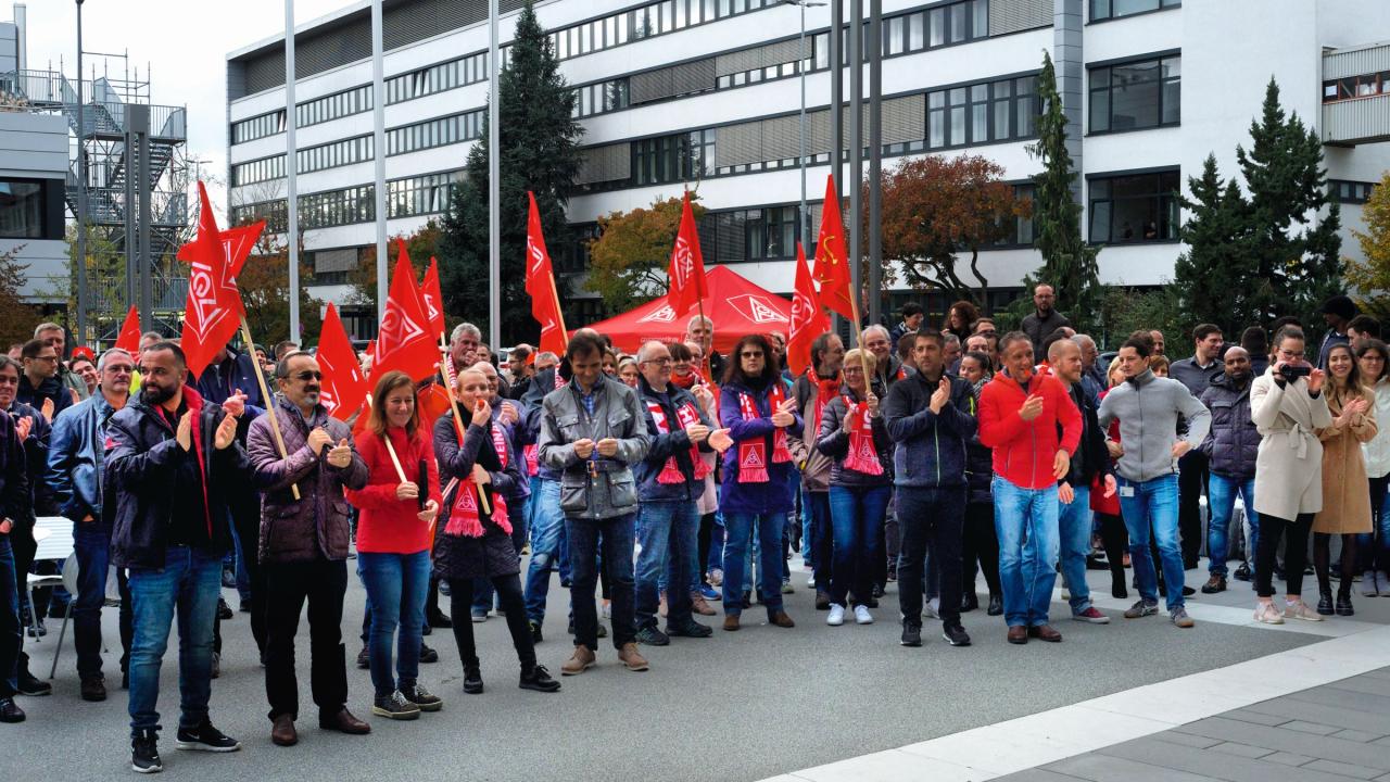 Bosch Feuerbach: Die Beschäftigten machten während der Verhandlungen mit Aktionen Druck.