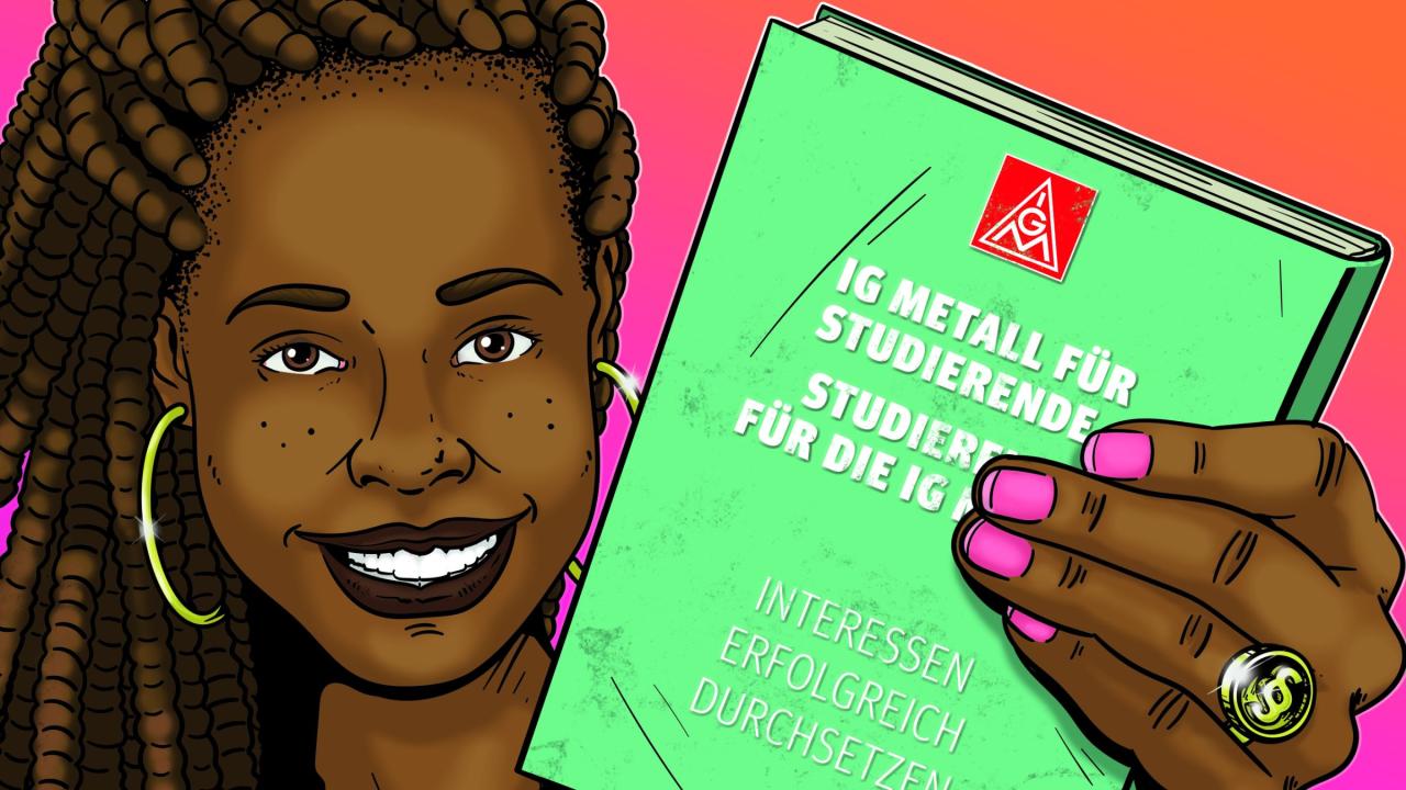 Illustration einer dual Studierenden
