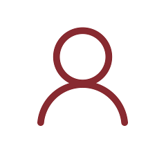 Kontakt Icon dunkelrot. Für den Fall, dass kein Bild der Person eingestellt werden soll oder kann.