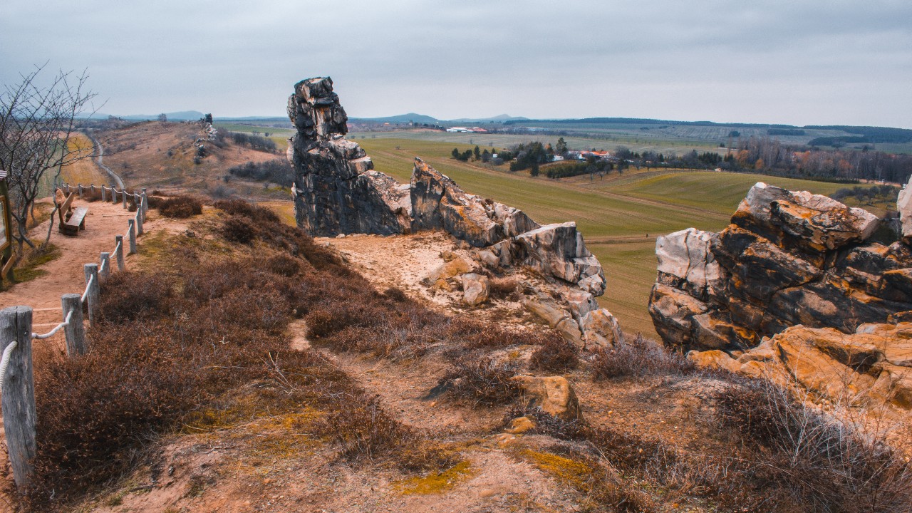 Teufelsmauer im Nationalpark Harz in der Nähe von Quedlinburg, Sachsen-Anhalt.
