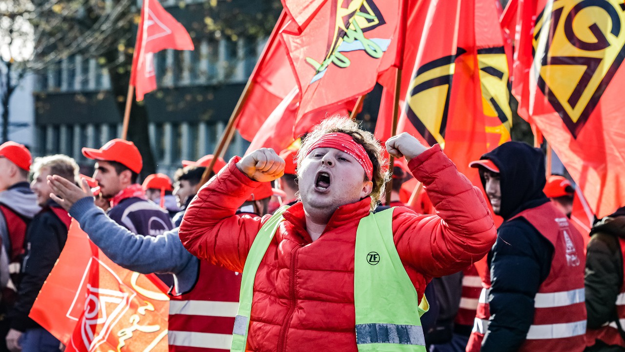 Warnstreikaktion in Mülheim am 15.11.2022 