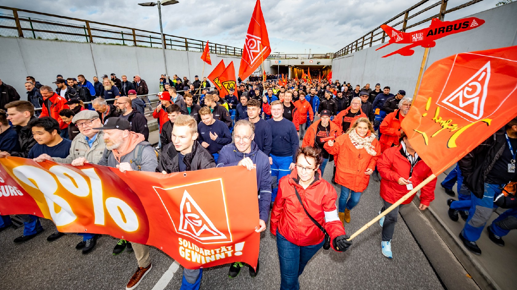 Tarifrunde ME 2022 Warnstreik Airbus