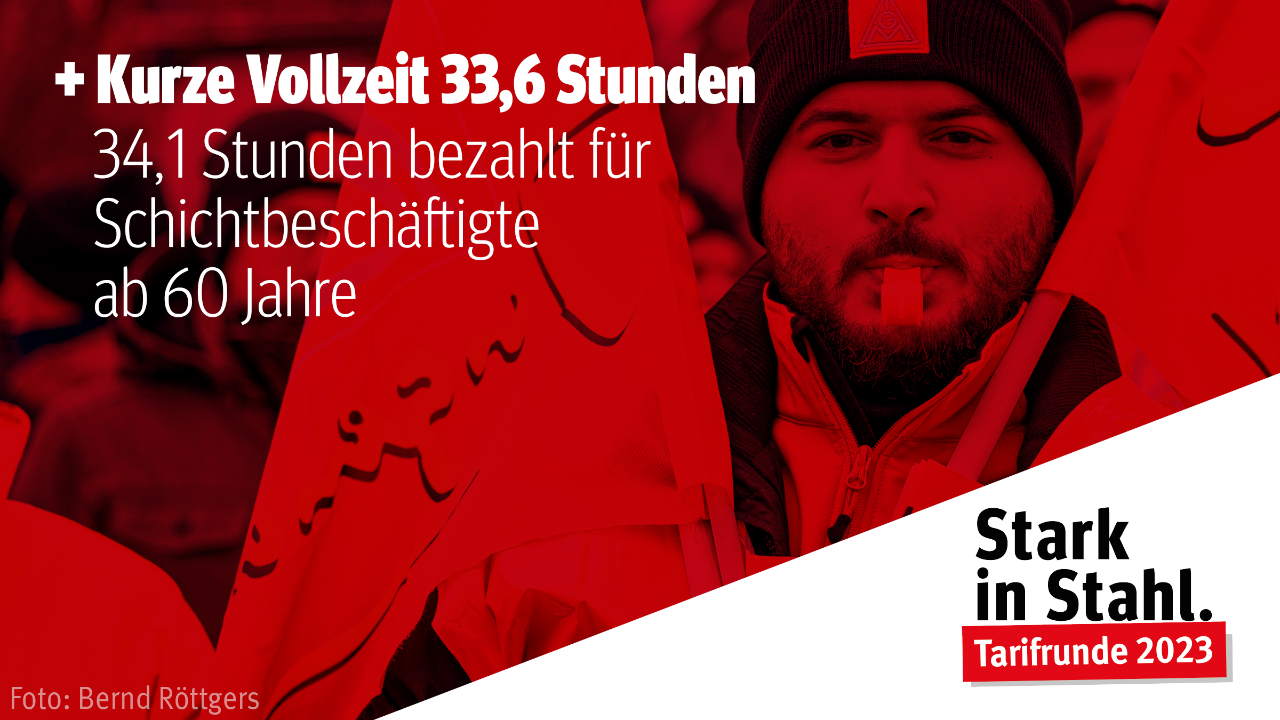 Tarifergebnis Eisen und Stahl 2023 - Verkürzte Vollzeit