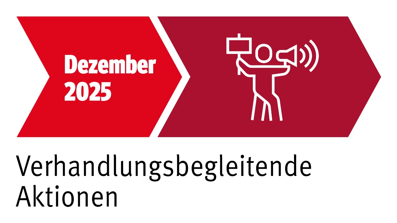 Grafik: Verhandlungsbegleitenden Aktionen im Dezember 2025 in der Tarifrunde der Holz- und Kunststoff verarbeitenden Industrie
