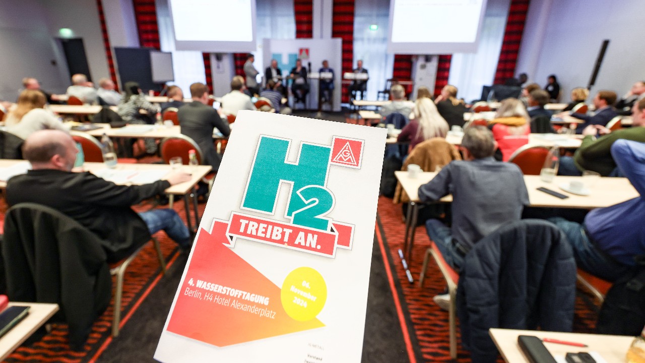 Programm der Wasserstoffkonferenz der IG Metall 2024.