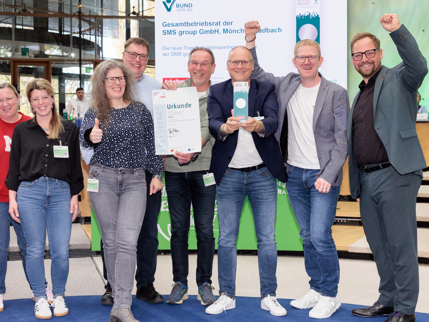 Deutscher Betriebsrätepreis 2025: Der Betriebsrat der SMS Group GmbH Mönchengladbach gewinnt Silber
