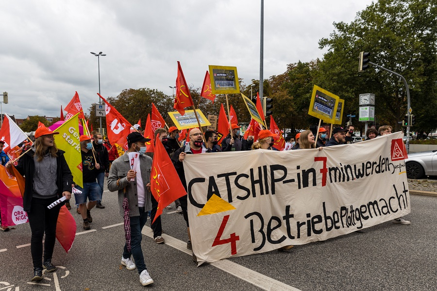 Demo gegen die Schließung von Caterpillar am 17.9.2021 in Kiel