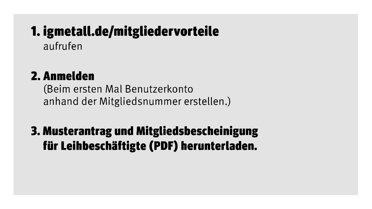 Antragstellung Mitgliedervorteil Leiharbeit (Kachel 2)