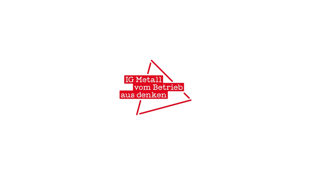 Logo IG Metall vom Betrieb aus denken neu auf weiß