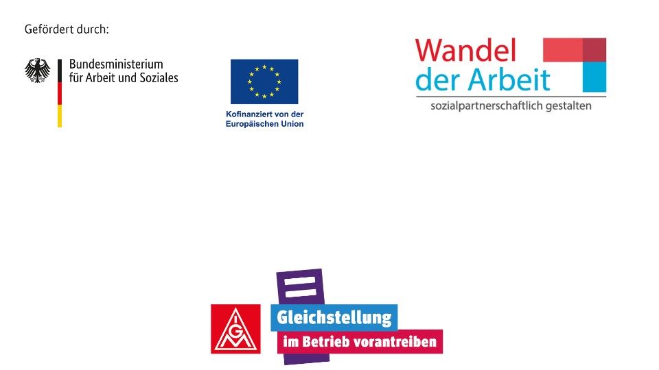 Logos ESF-Projekt Gleichstellung im Betrieb vorantreiben