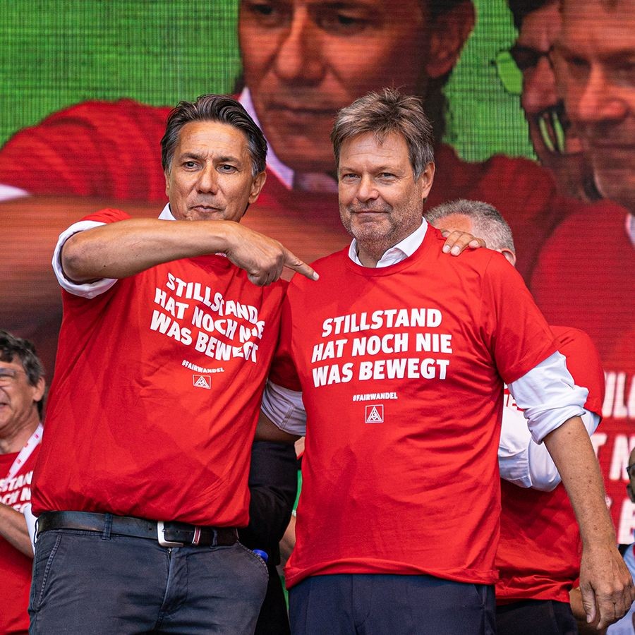 Robert Habeck bei Stahl-Aktionstag in Duisburg am 14.6.2023