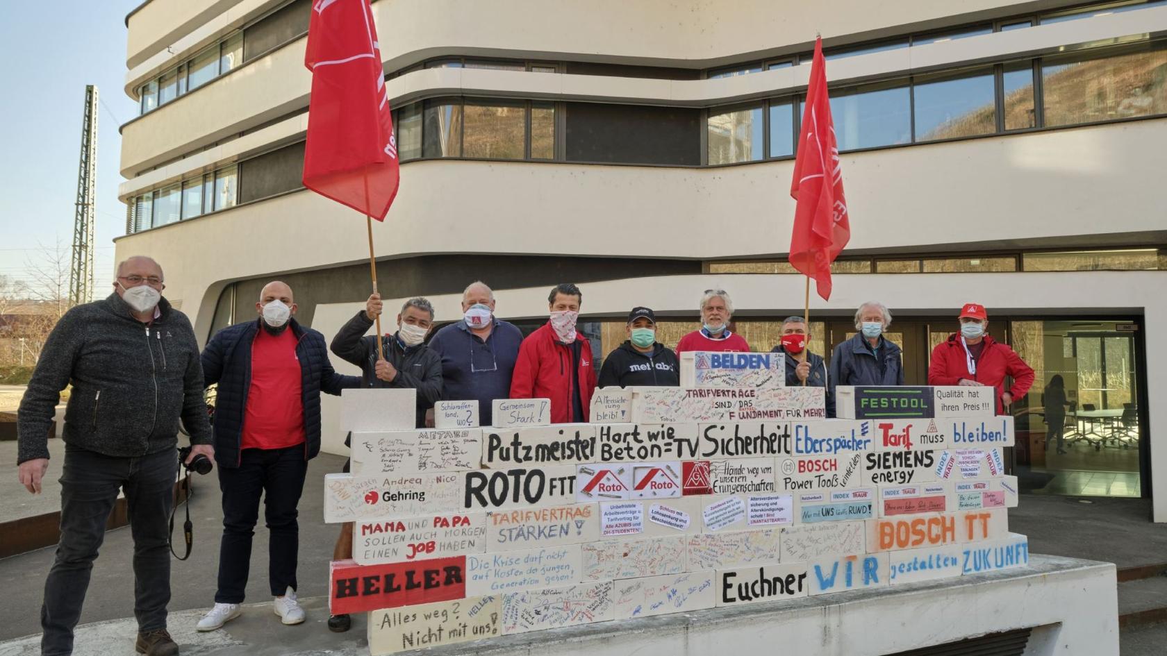 Schutzwall-Aktion in Esslingen