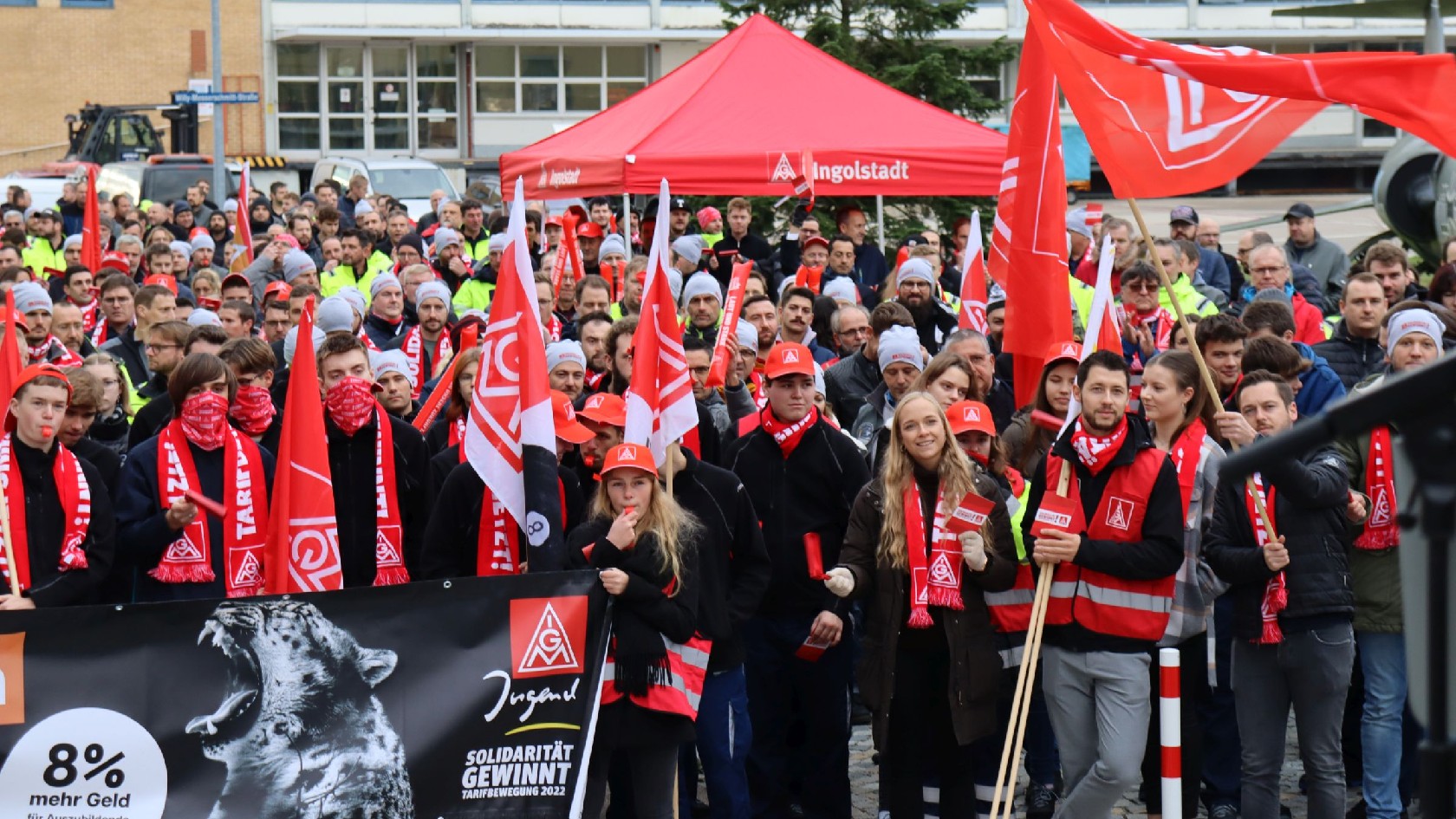 Warnstreik Airbus Manching / Bayern