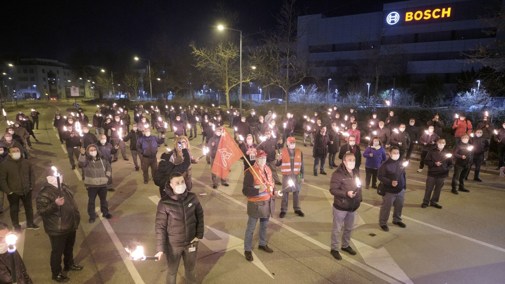 Warnstreikaktion Bosch Stuttgart