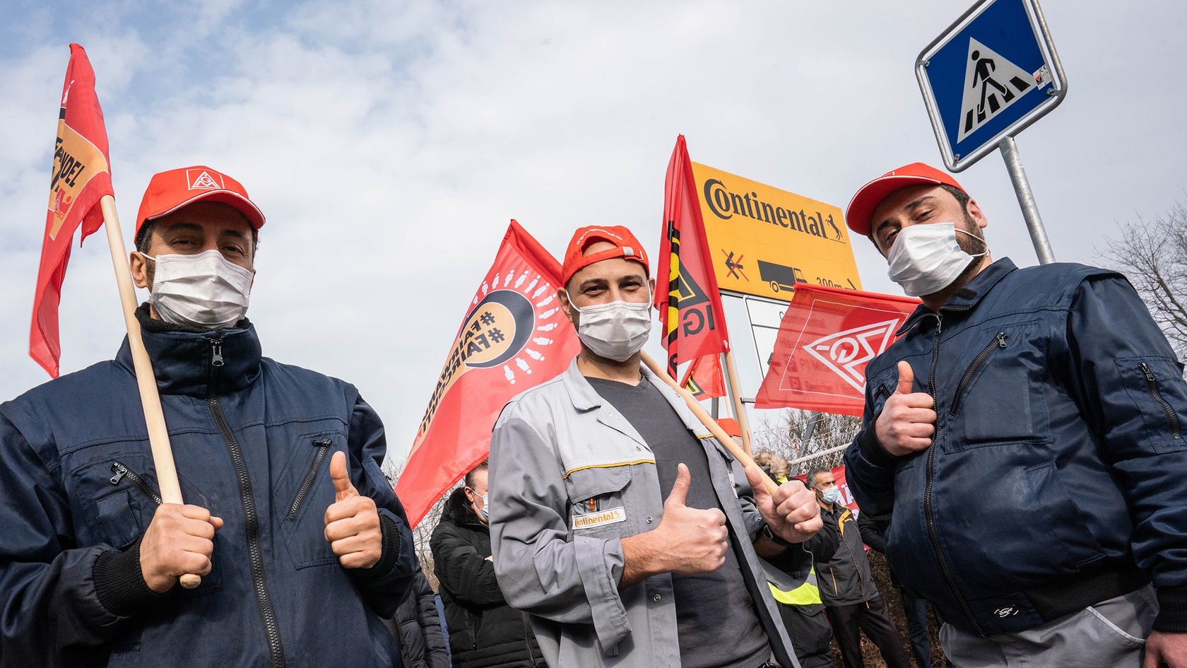 Warnstreikaktion Continental Frankfurt Rödelheim