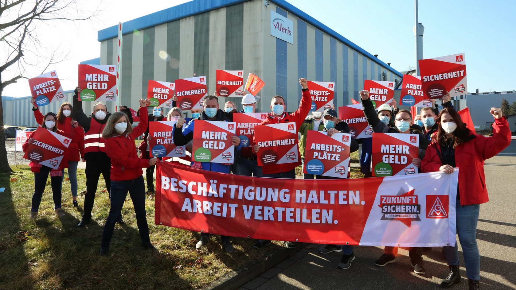 Warnstreikaktion bei Aleris, Mitte