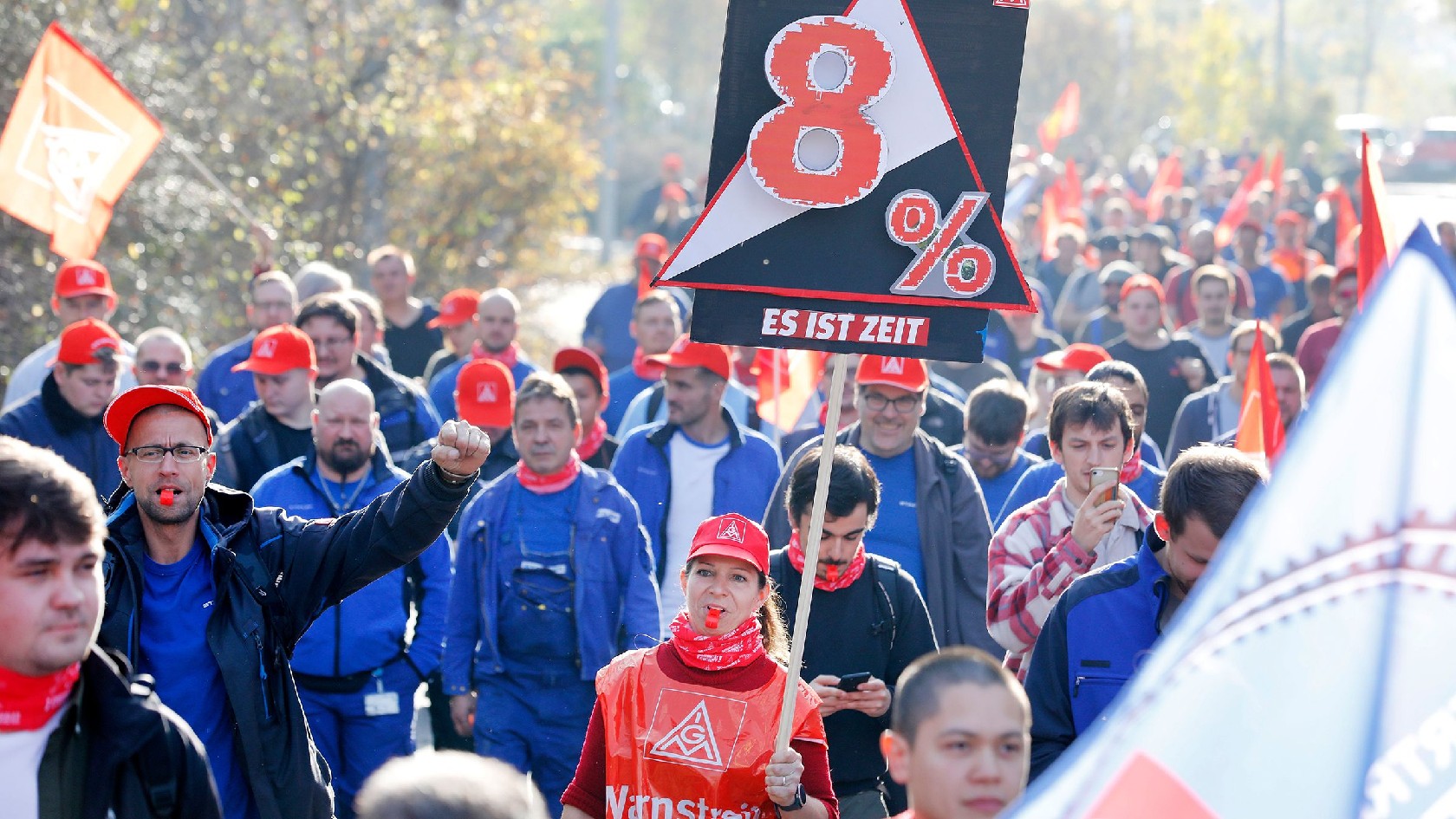Warnstreik Stadler Pankowpark Berlin am 31.10.2022