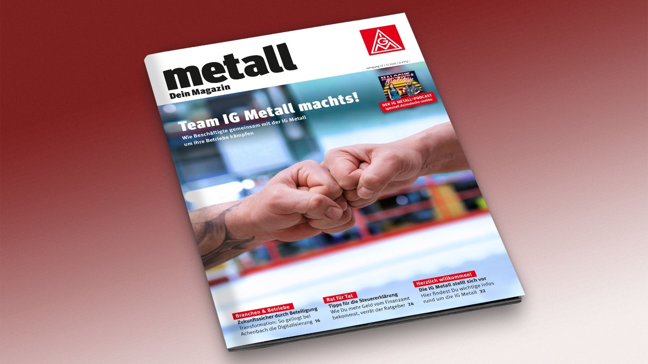 Cover des Metall-Magazins der IG Metall, Ausgabe 3/2025