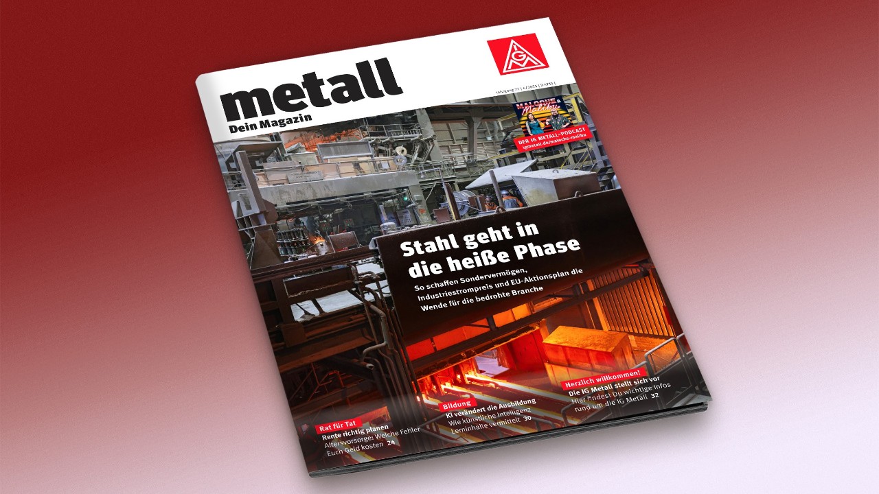 Cover des Mitgliedermagazins „Metall“, Ausgabe 4/2025
